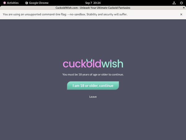 Cuckoldwish.com Sign Up Form