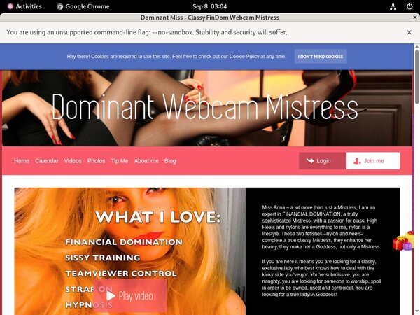 Dominant Miss - Classy FinDom Webcam Mistress Renew Membership