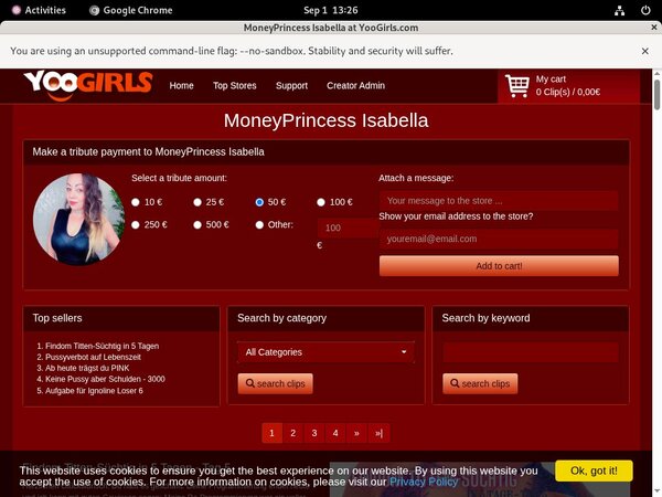 Free Account Premium Moneyprincess Isabell