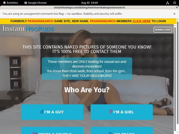 Instant Hookups Account Passwords