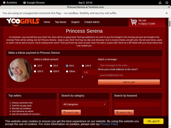 PrincessSerena Com Logins