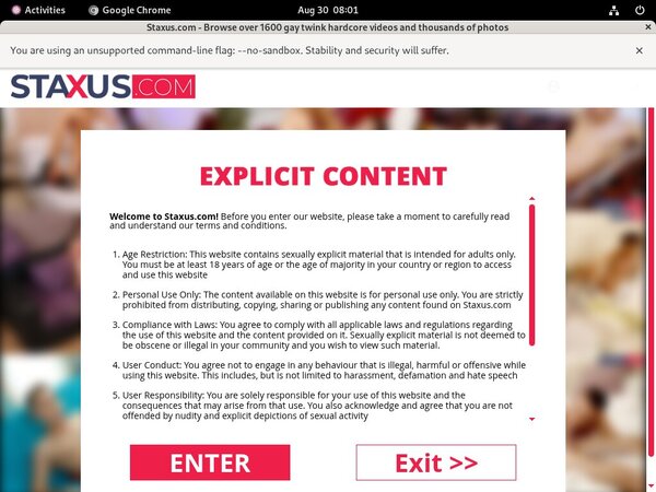 Staxus Working Passwords