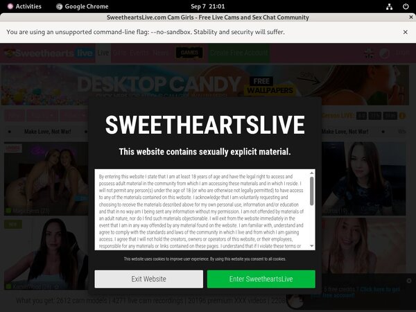 Sweetheartslive.com Free Tour